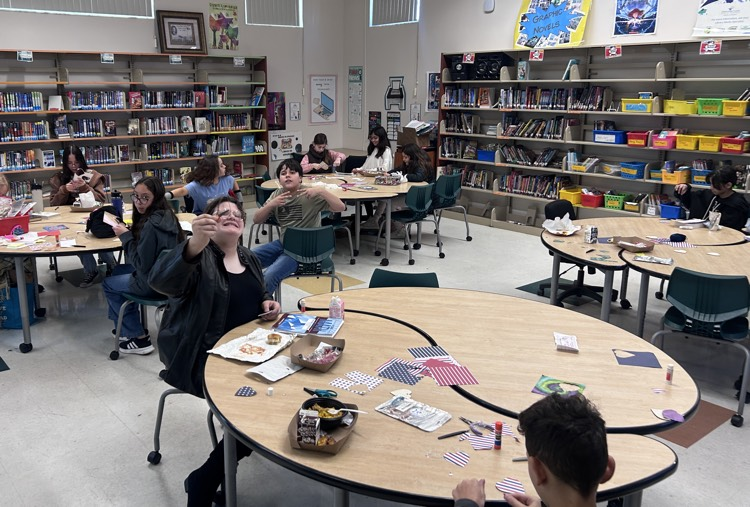 students working on bookmark activity 