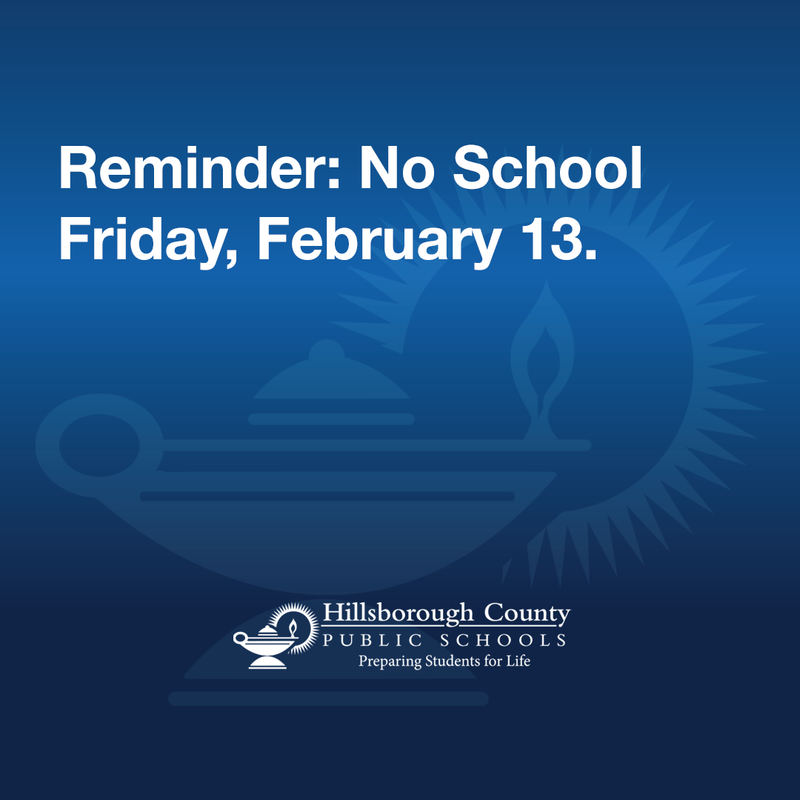 No School on Friday, February 13