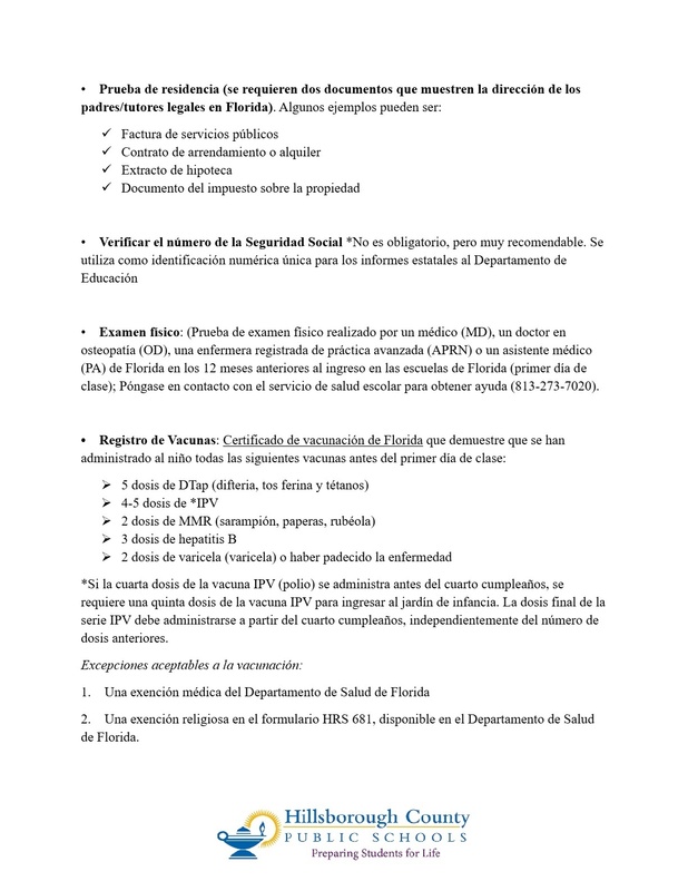 Registration information in Spanish page 2