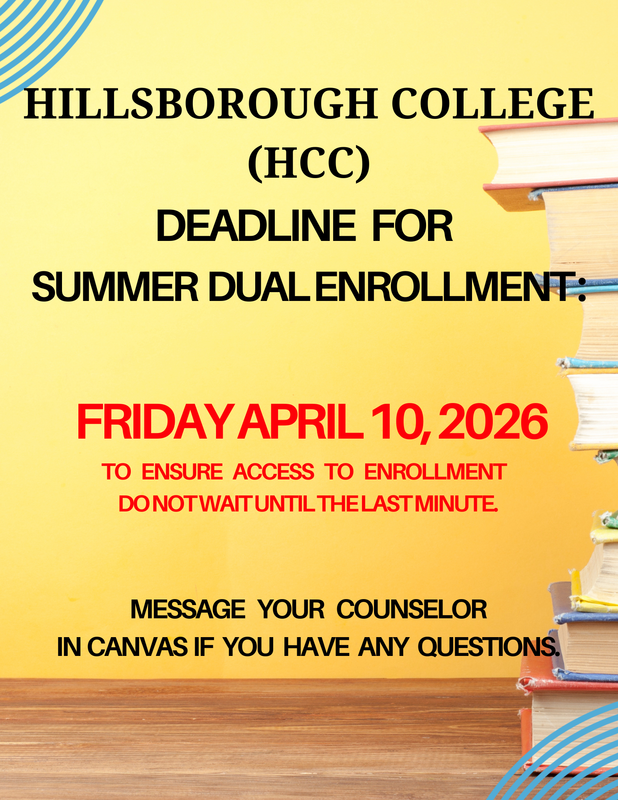 HCC Summer Dual Enrollment Deadline Flyer