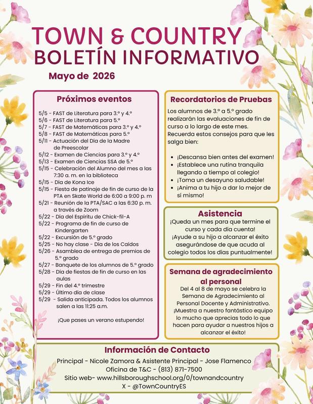 May Newsletter Spanish