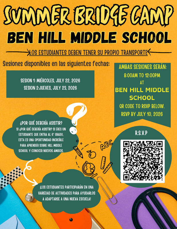 6th grade bridge camp flyer end/spanish