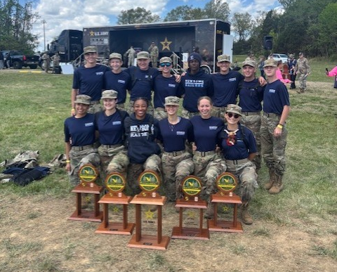 Newsome JROTC group with an award