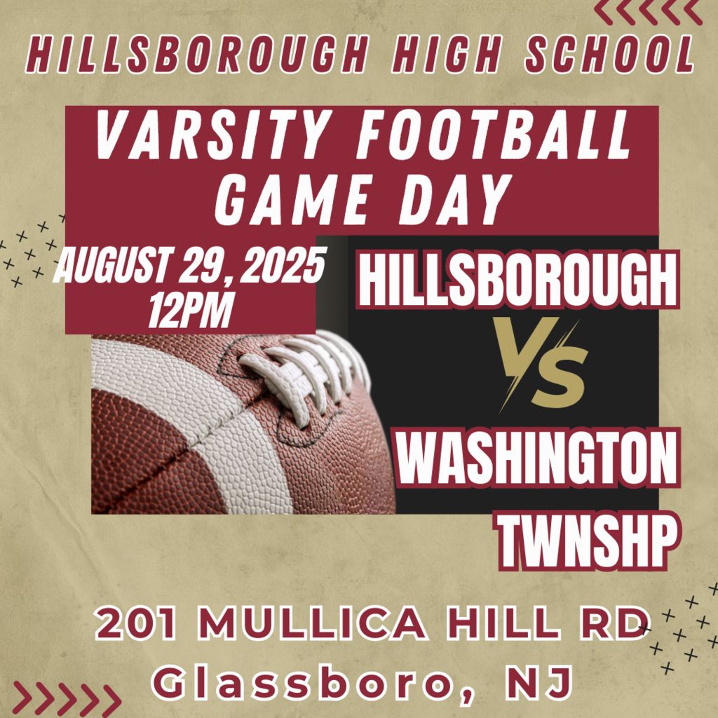 It's football time! Hillsborough High School vs Washington Township @ Rowan University - 201 Mullica Road, Glassboro, NJ at 12:00pm on Friday, Aug 29th. Go Raiders!