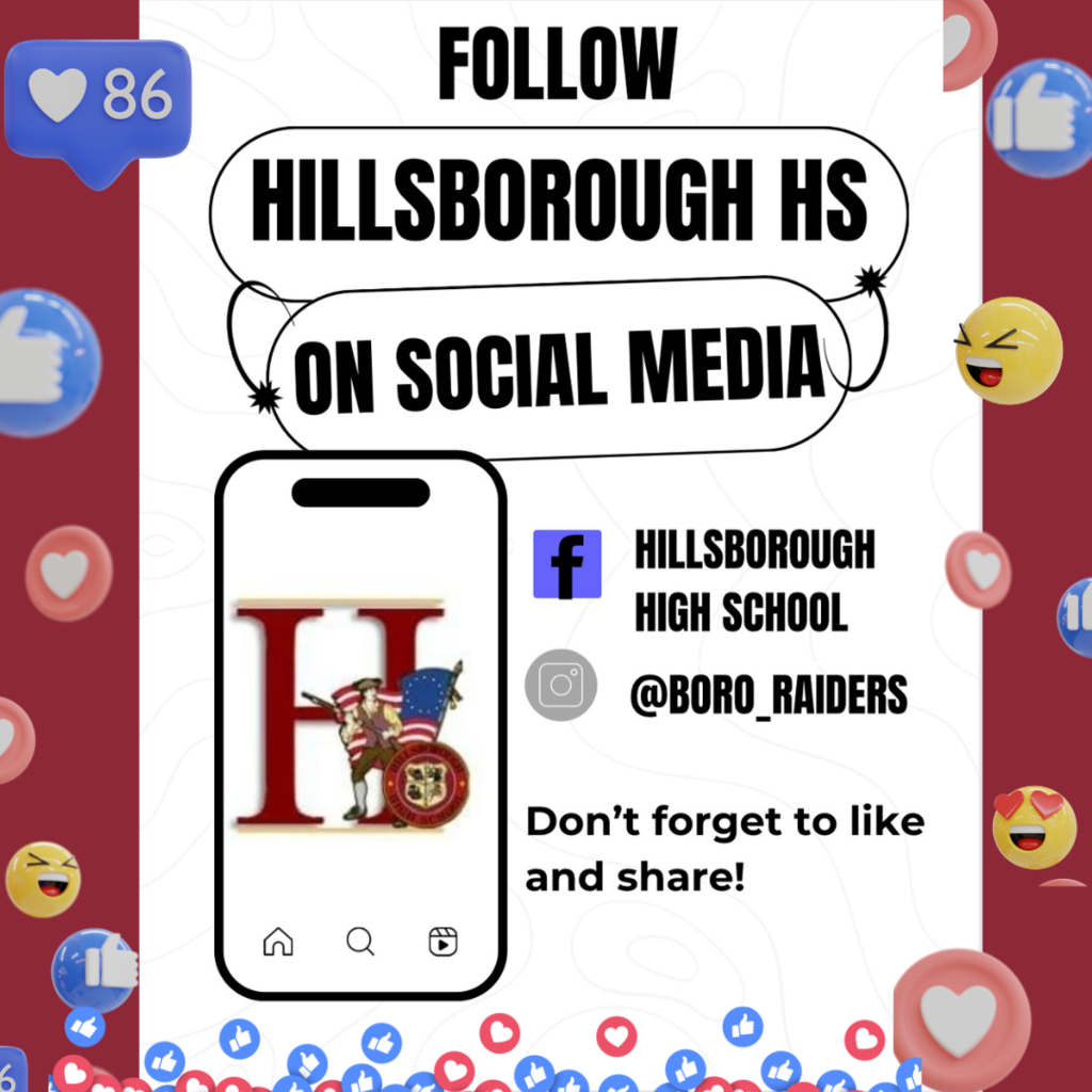 Follow the Hillsborough High School's social media pages to receive information on the Hillsborough High School Community!  Don't forget to like and share.