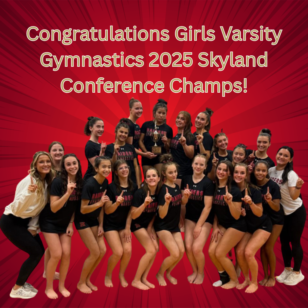 Congratulations Girls Varsity Gymnastics 2025 Skyland Conference Champs! Go Raiders!