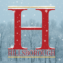 H logo in a winter weather scene