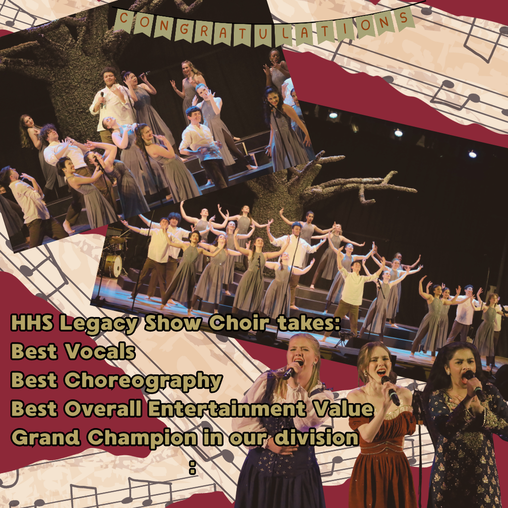 Students from the HHS Legacy Show Choir traveled to Massachusetts to compete in the annual Show Choir Spectacular against groups from all over the east coast. We are thrilled to share that Legacy was awarded Best Vocals, Best Choreography, Best Overall Entertainment Value and Grand Champion in their division. Congratulations! Go Raiders!