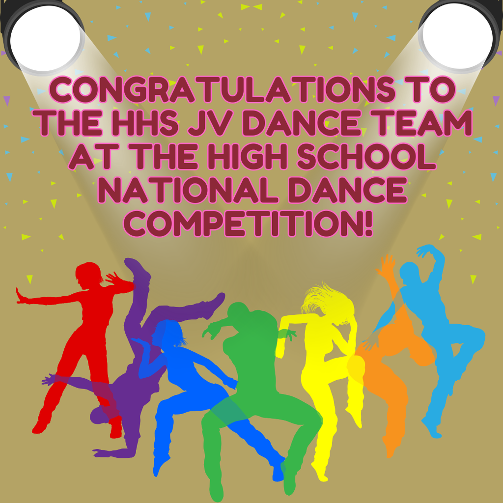 Congratulations to the HHS JV dance team for a stellar showing at the High School National Dance competition.   The JV team placed 6th in the nation for Jazz, 5th in Game Day and earned a medal by getting 3rd in the nation for Hip Hop! Congratulations! Go Raiders!