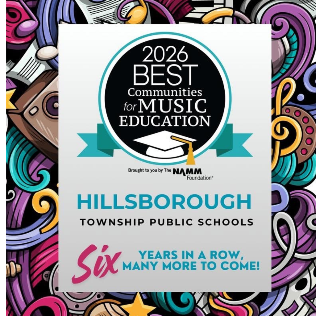 We are very excited to announce that the Hillsborough Township Public Schools has been recognized as one of the Best Communities for Music Education by the NAMM Foundation. This is the sixth year that Hillsborough Township Public Schools  has received this prestigious honor. Thank you to our dedicated music teachers for making this possible. Go Raiders!
