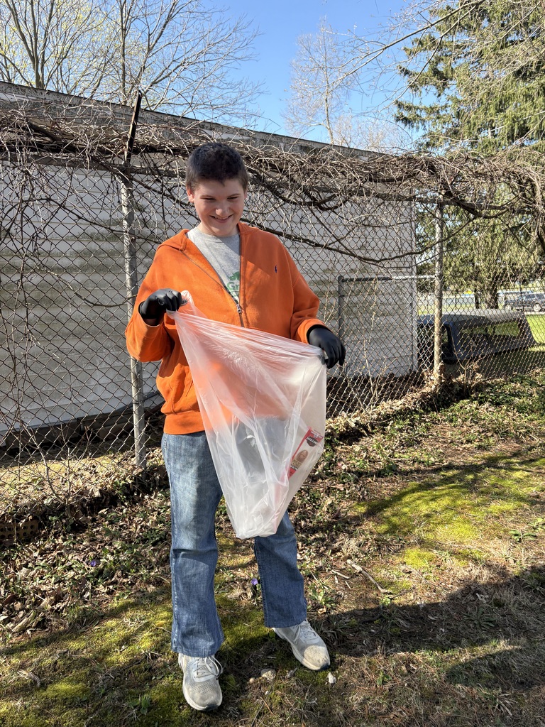 Student Picking up Trash