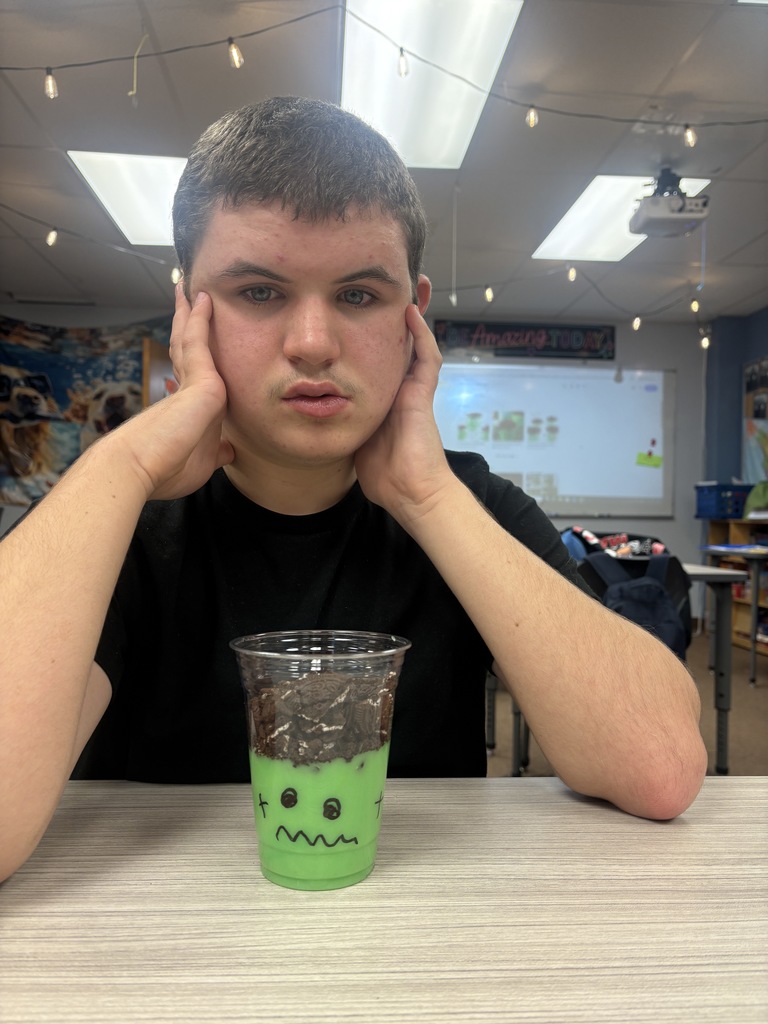 Student and Halloween Treat