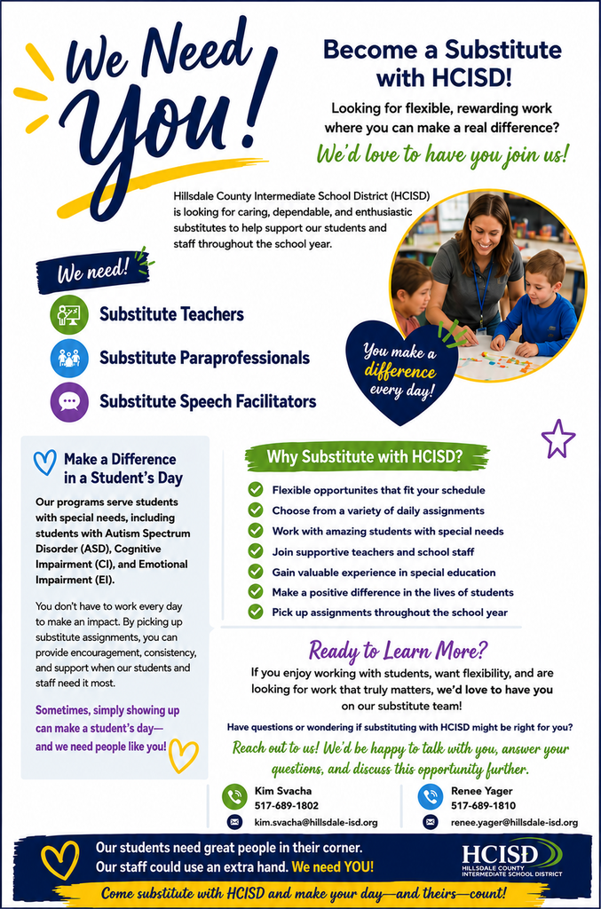 Substitute informational flyer