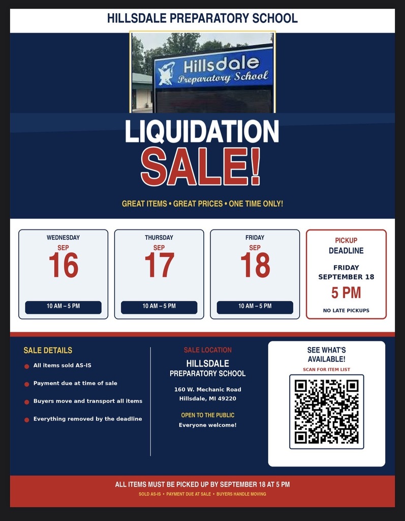 Hillsdale Preparatory School Liquidation Sale