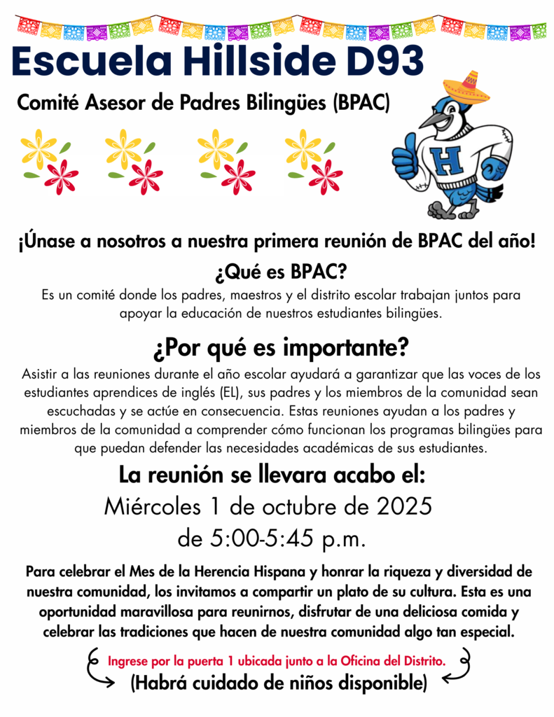 La reunión se llevara acabo el: Miércoles 1 de octubre de 2025 de 5:00-5:45 p.m.