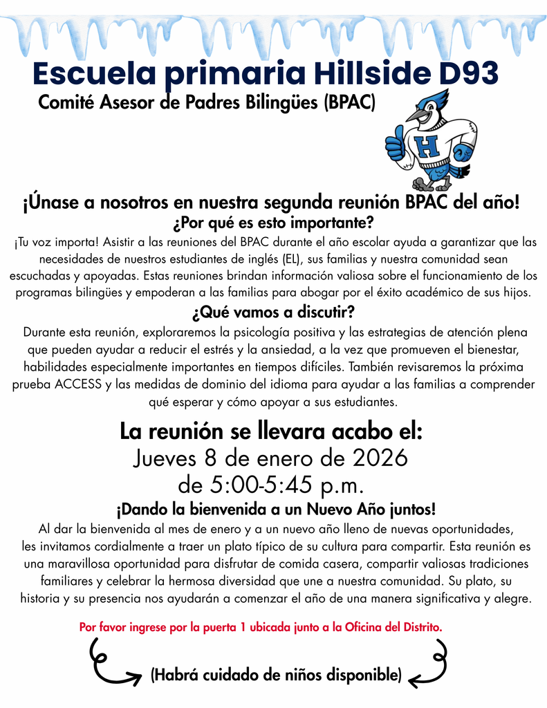 Únase a nosotras el jueves 8 de enero para nuestra reunión de BPAC.