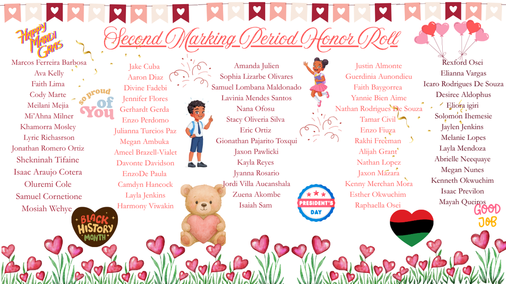 students names for honor roll