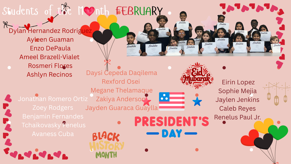 list of students name for student of the month 