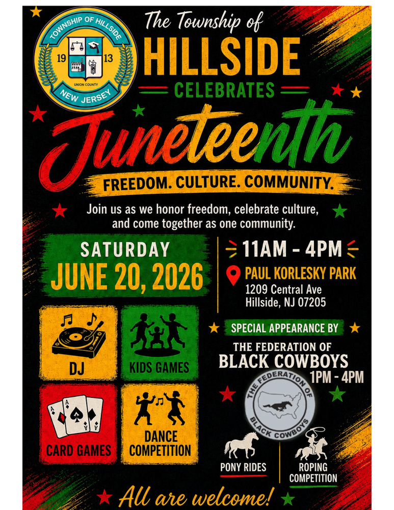Juneteenth Celebration  june 29th at 1209 central Ave Hillside NJ 