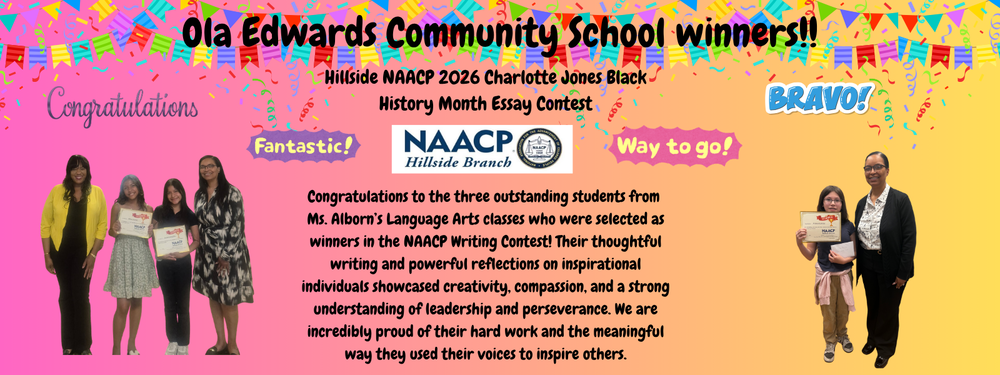 Hillside NAACP Black History Month Essay Contest Winners
