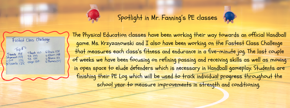 Spotlight in Mr. Fanning PE classes