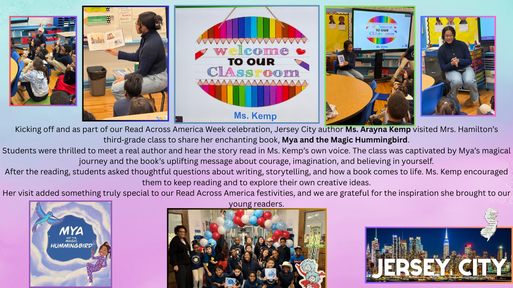 pictures of students with author Ms. Kemp