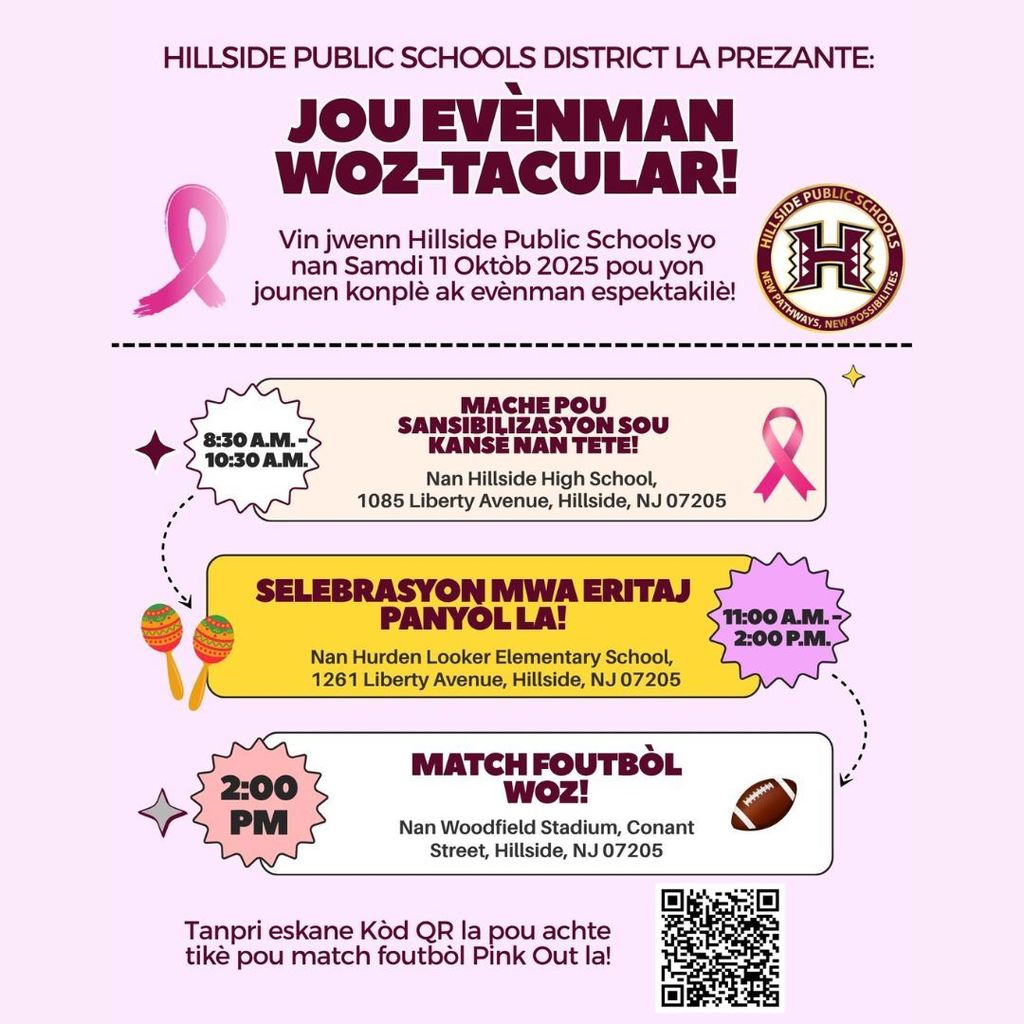 Hillside Public Schools Pink-Tacular Day Flyer