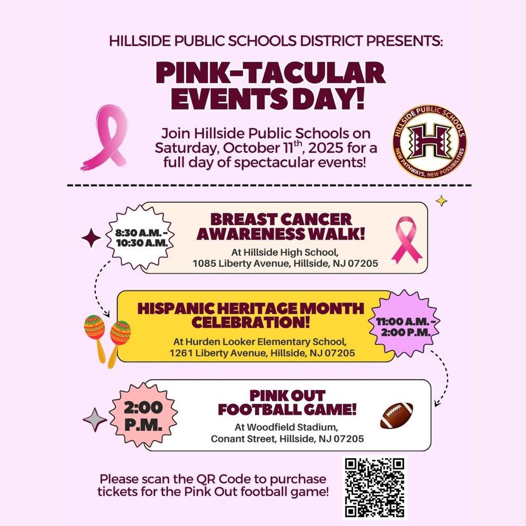 Hillside Public Schools Pink-Tacular Day Flyer