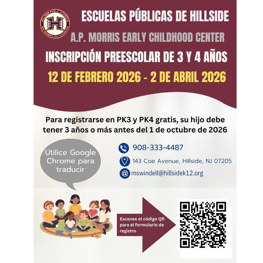 Pre-K 3 and Pre-K4 Registration at A.P. Morris Early Childhood Center!