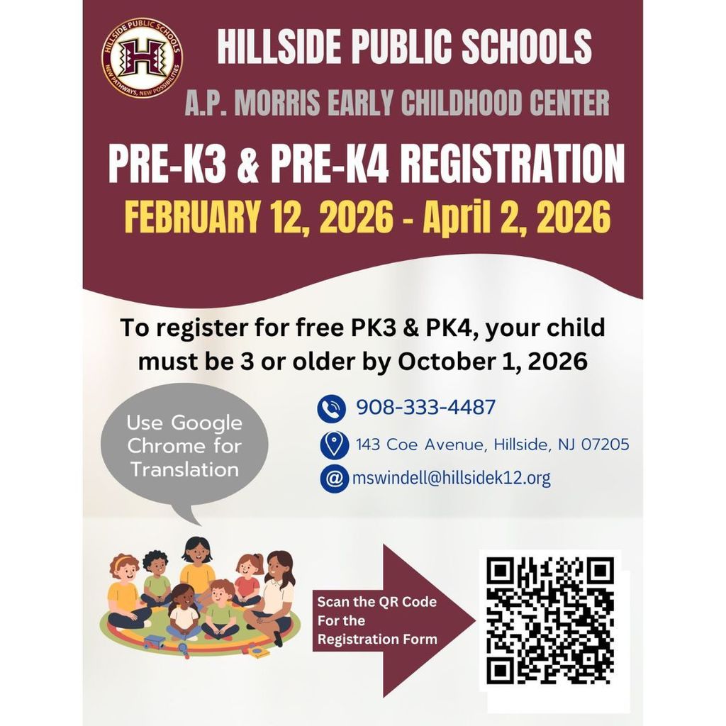 Pre-K 3 and Pre-K4 Registration at A.P. Morris Early Childhood Center!