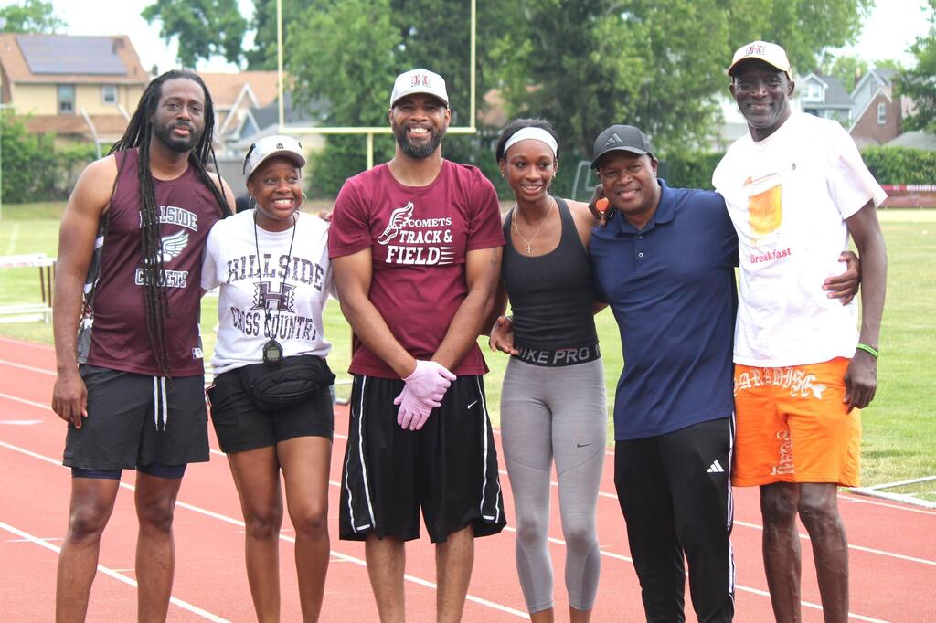students vs. alumni track meet