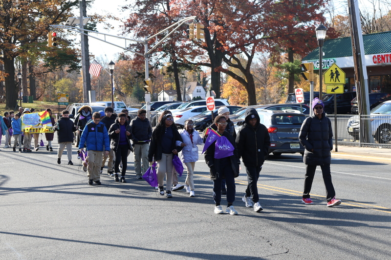 students walking