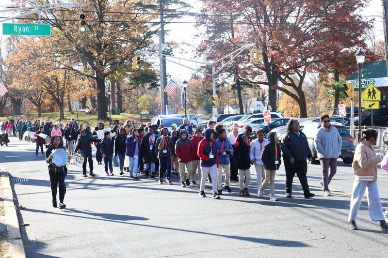 students walking