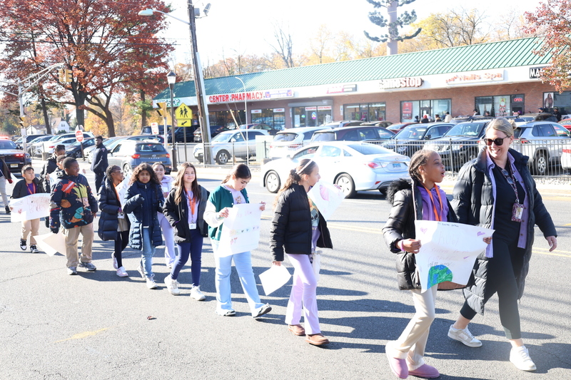 students walking