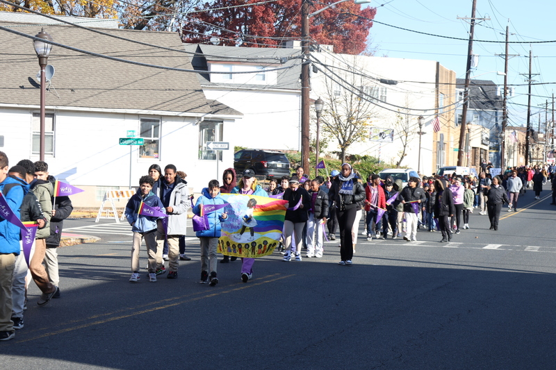 students walking
