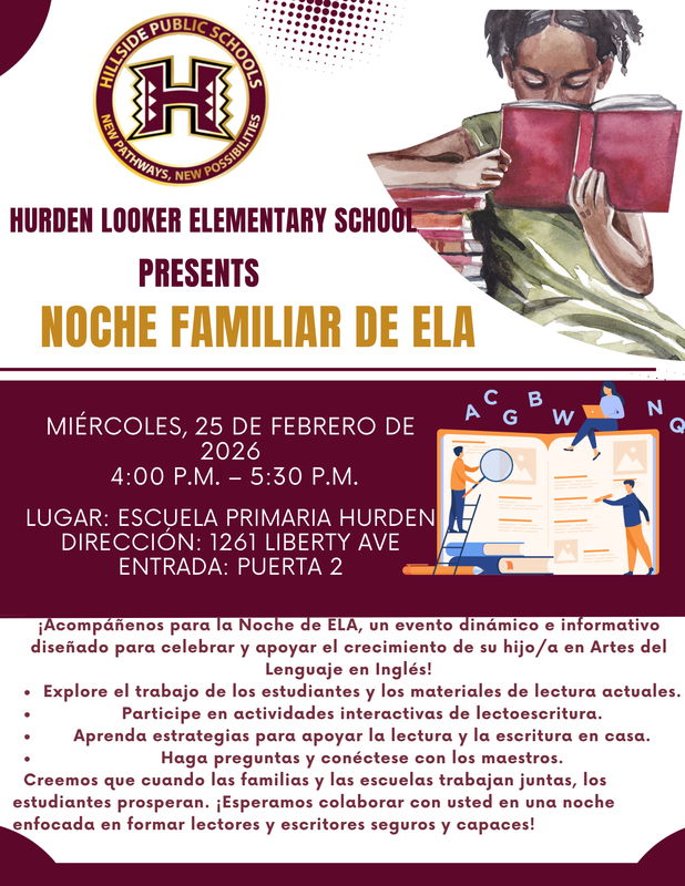 ELA night flyer february 25 at 4:00pm
