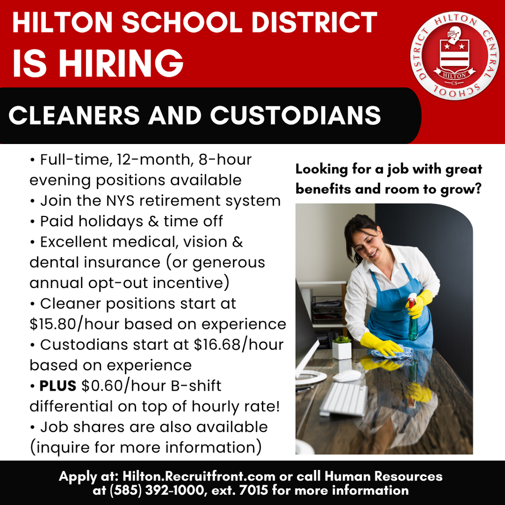 Cleaners and Custodians needed
