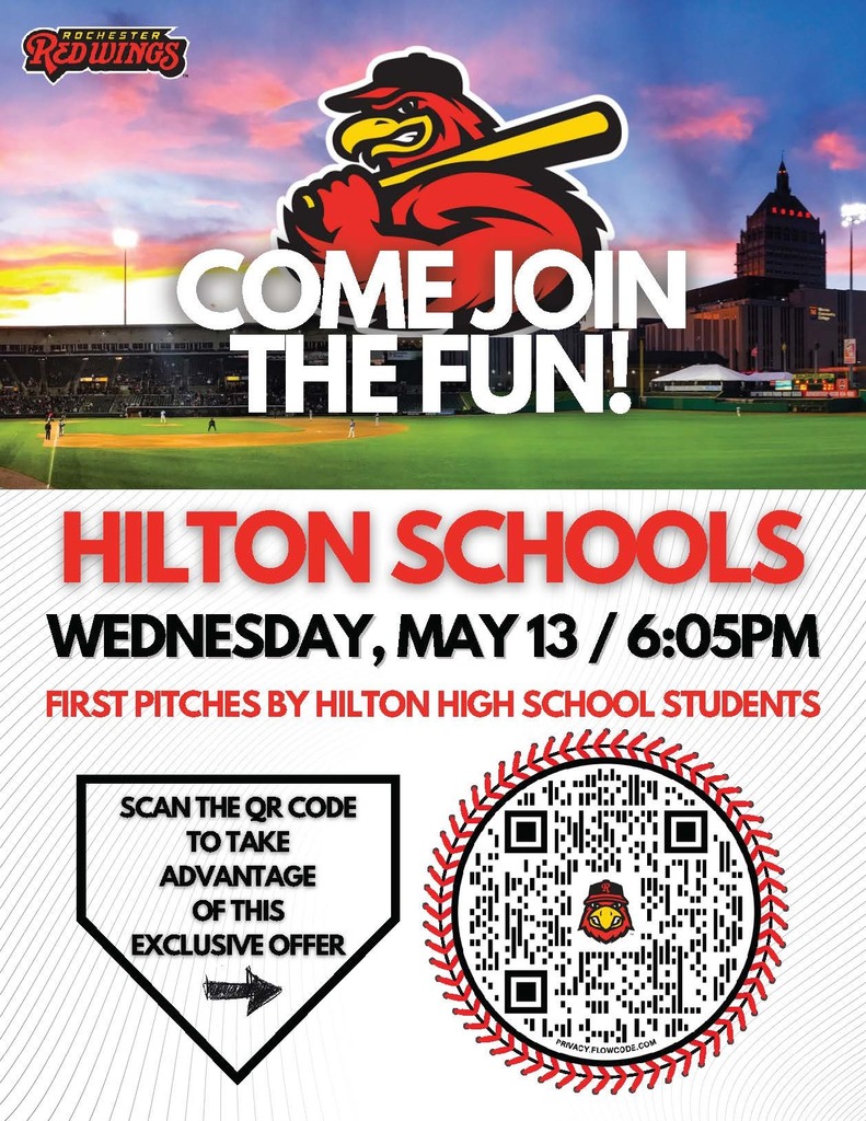Red Wings Flyer for Hilton Seniors throwing out first pitch