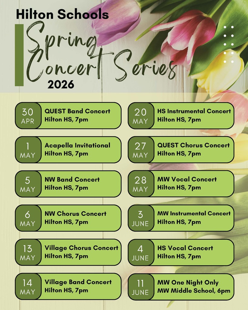 Spring Concert Schedule