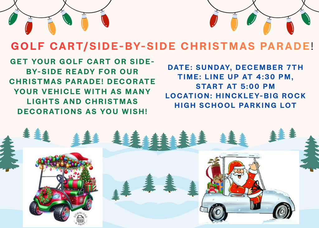 Golf cart/Side-by-Side Christmas Parade