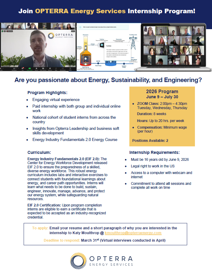 OPTERRA’s summer internship program