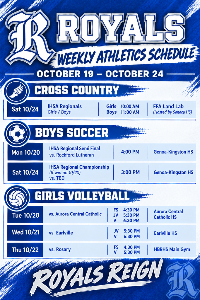 10/19-10/24 Sports Schedule
