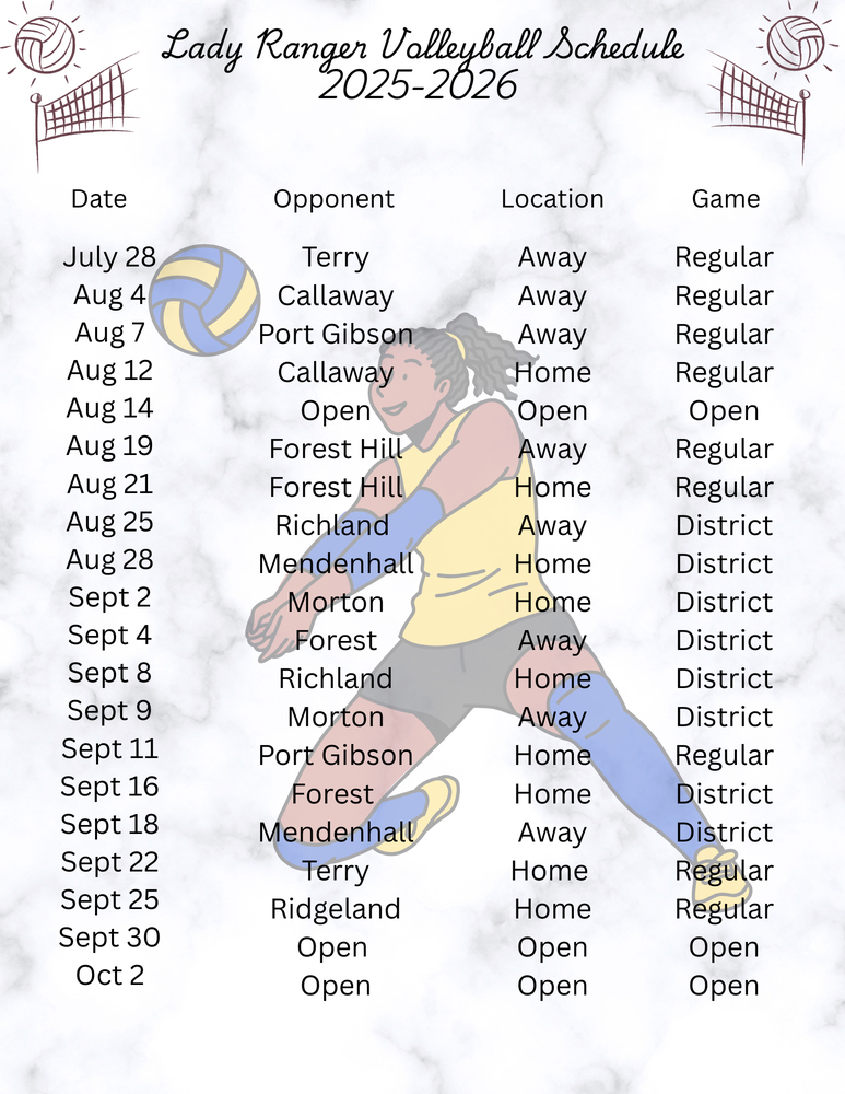 Volleyball Schedule