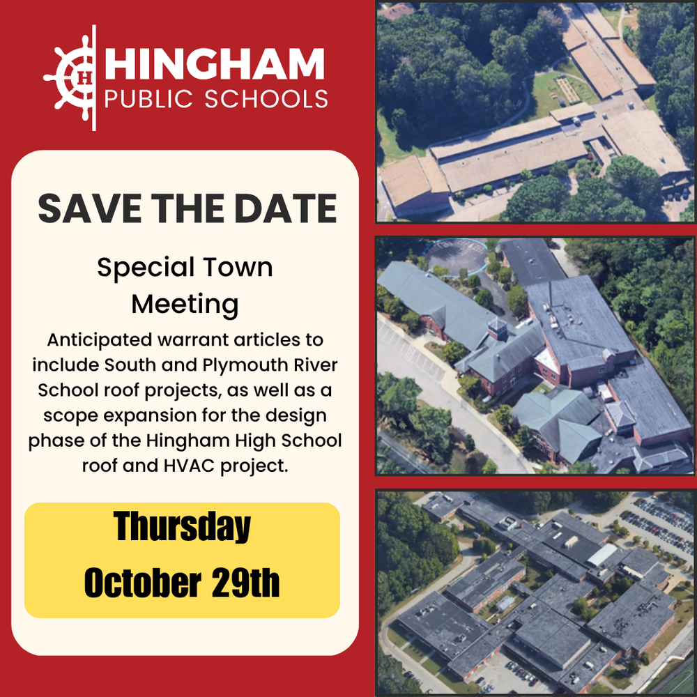 Save the Date Special Town Meeting Thursday October 29th