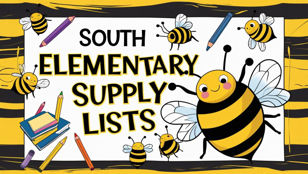 SOuth elementary supply lists banner image with bee theme.