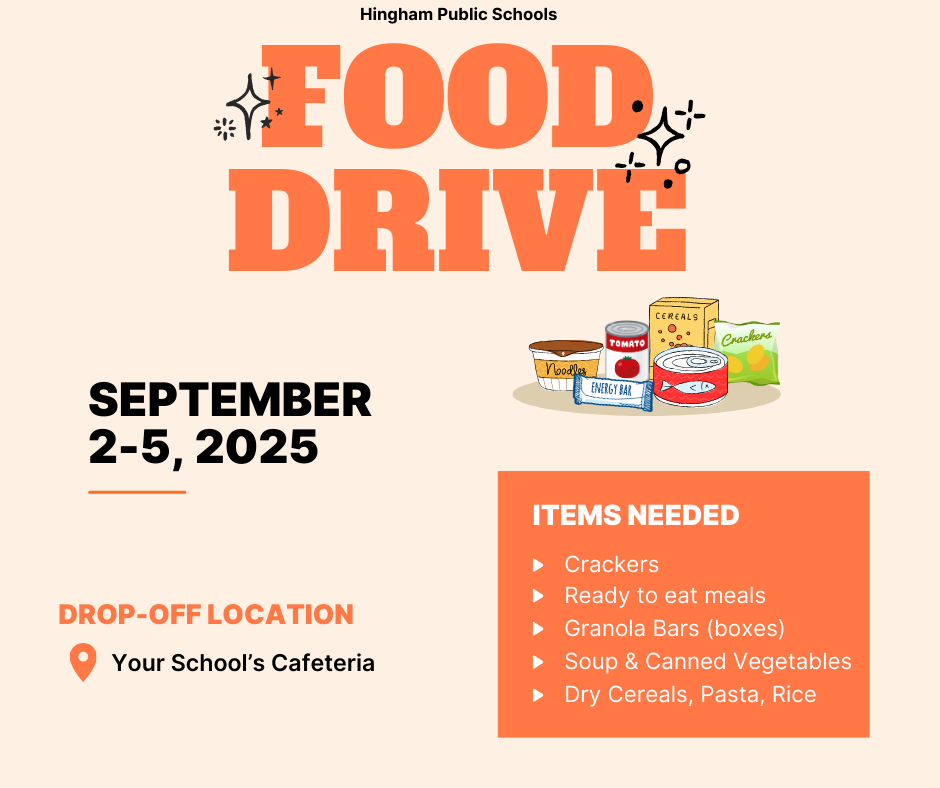 Hingham Public Schools Food Drive.