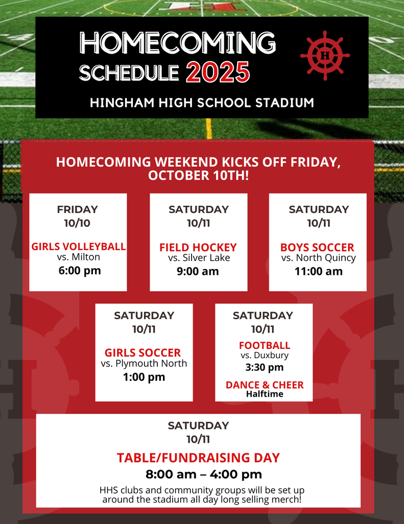Homecoming Schedule 2025 Flyer. Please read text for details.