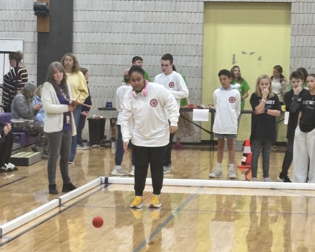 student playing bocce ball at the jamboree.