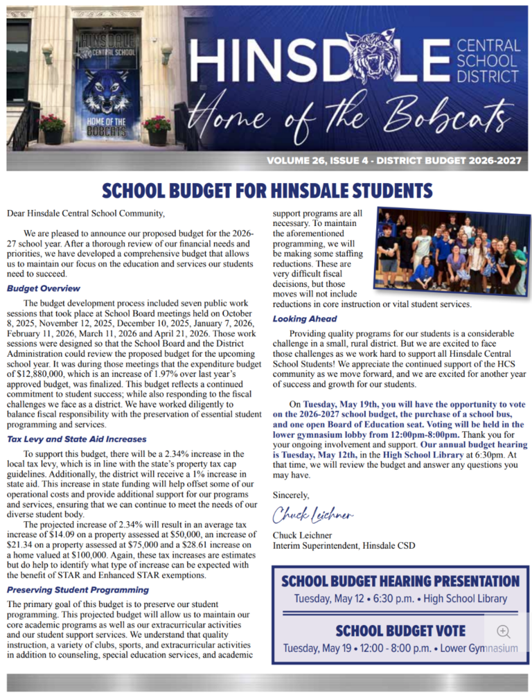 budget newsletter