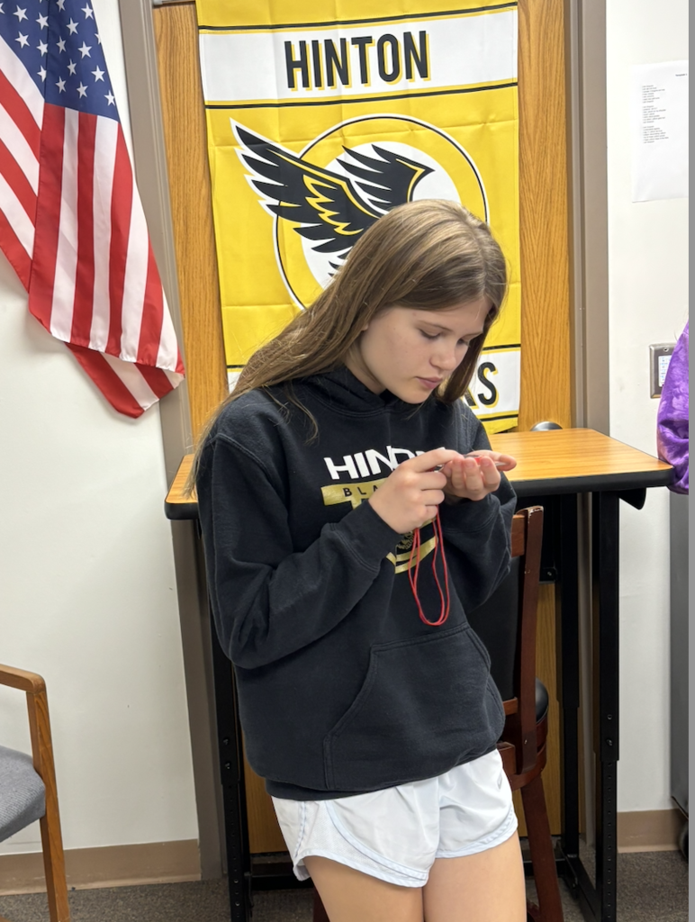 students working with a compass on orientation skills